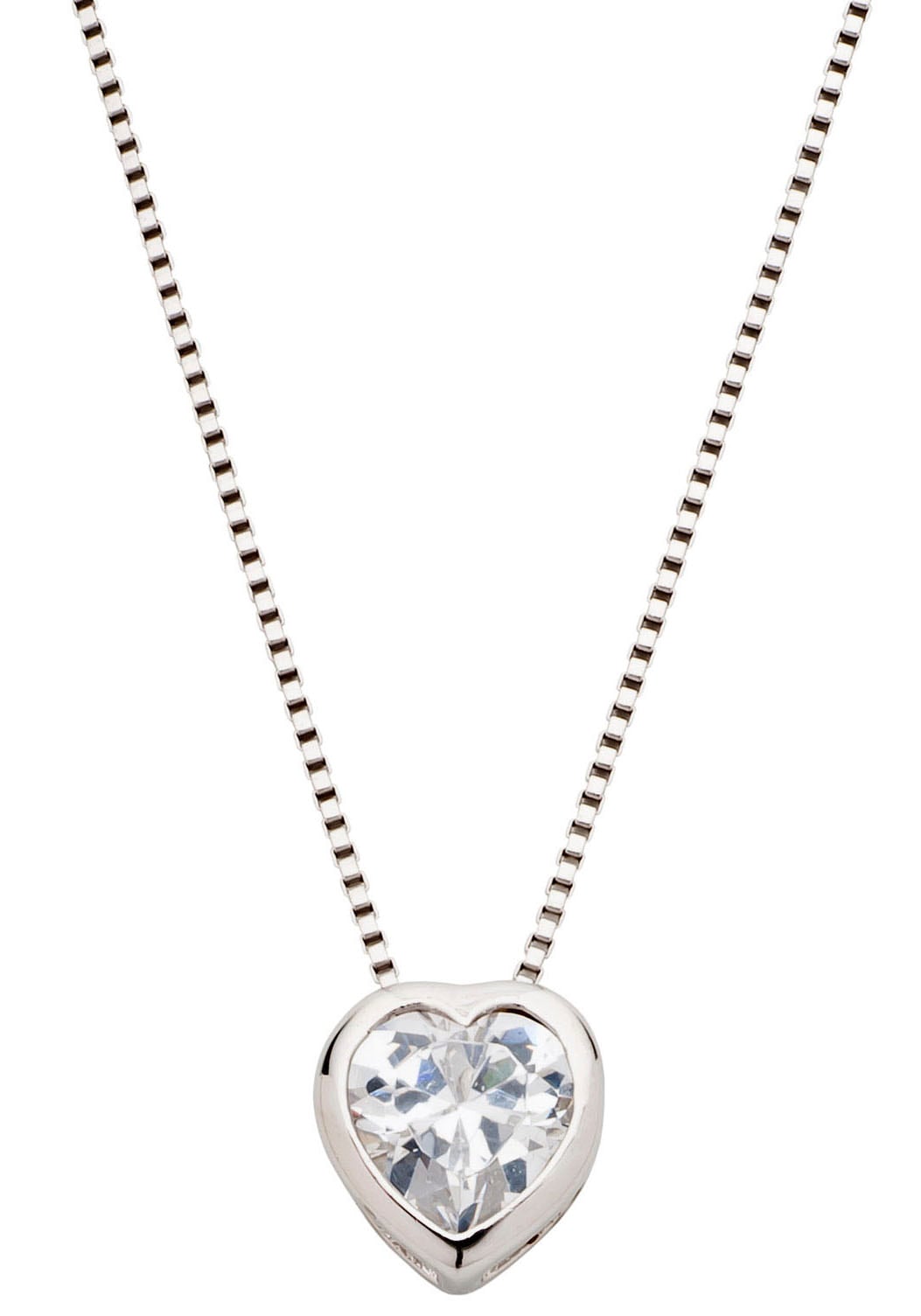 UNIKE JEWELLERY Kette mit Anhänger »CLASSY CLOSED HEART HERZ, UK.CL.1202.0005«, mit Zirkonia (synth.) von UNIKE JEWELLERY