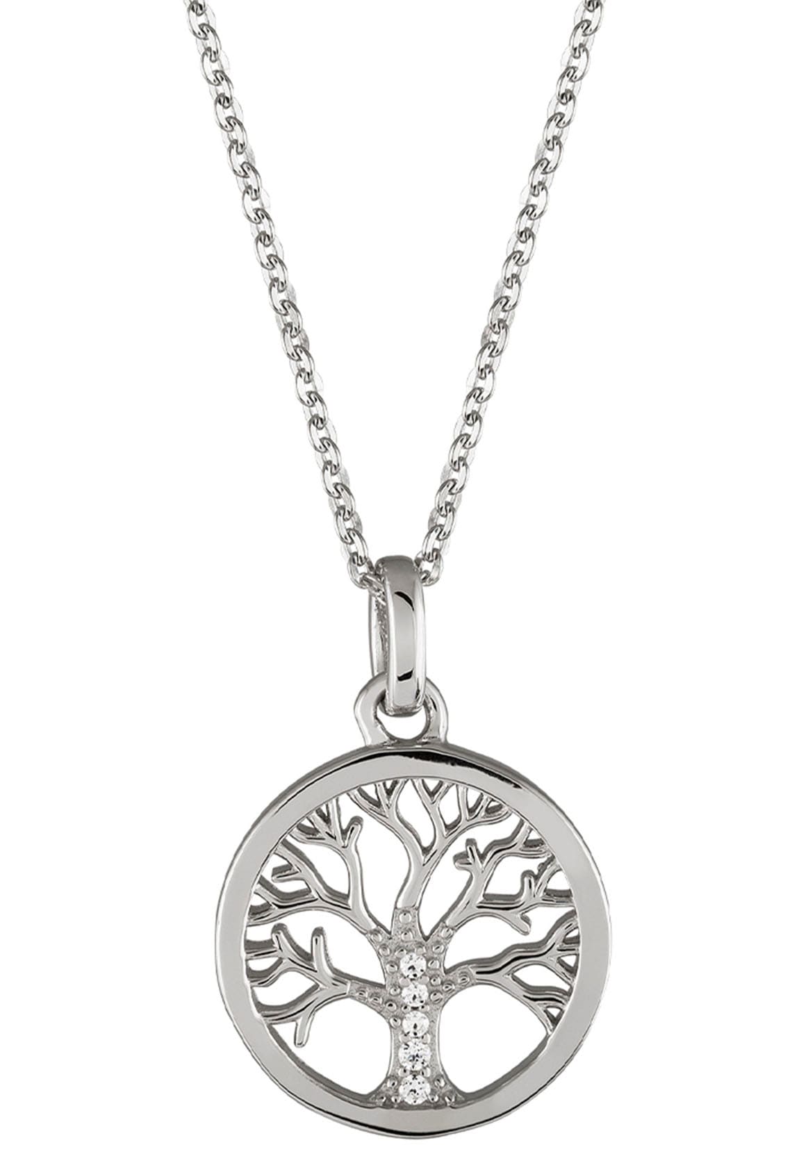 UNIKE JEWELLERY Kette mit Anhänger »MEANINGFUL TREE OF LIFE LEBENSBAUM, UK.CL.1205.0034«, mit Zirkonia (synth.) von UNIKE JEWELLERY
