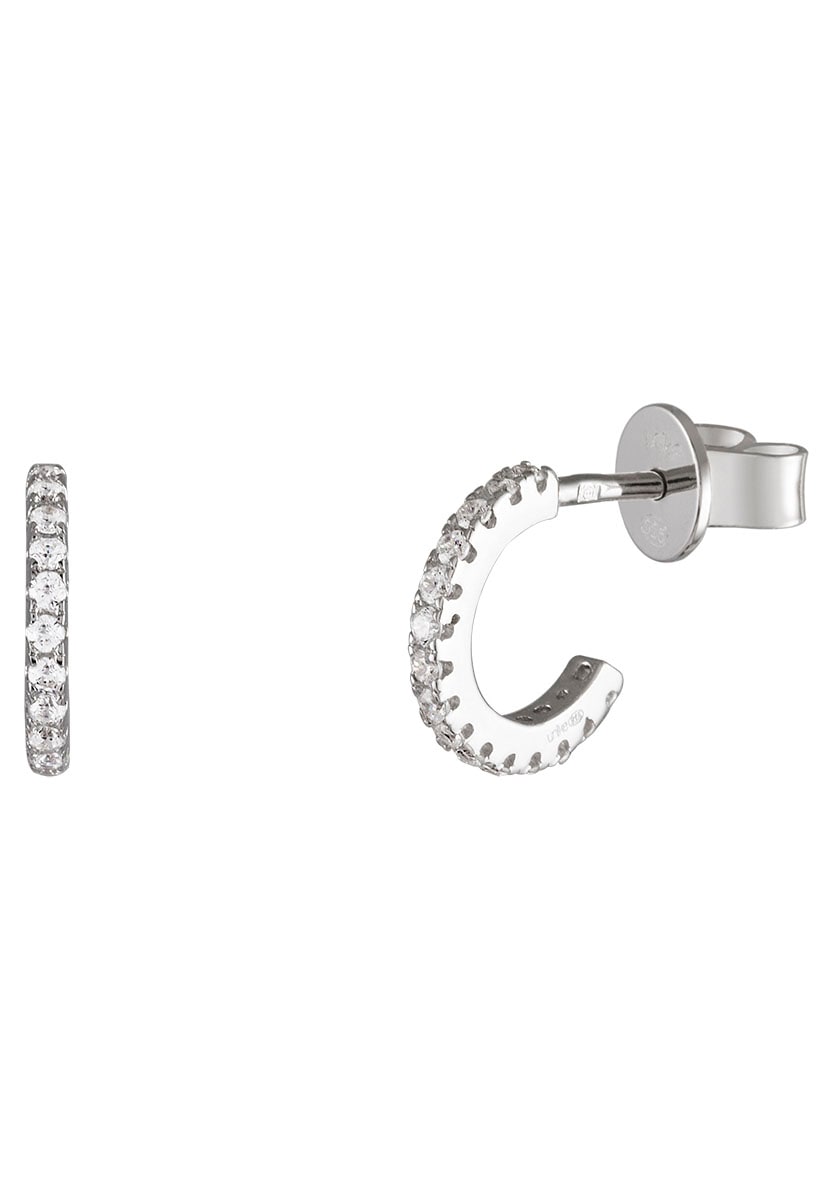UNIKE JEWELLERY Paar Creolen »HOOP GLOW LINES, UK.AR.1204.0004«, mit Zirkonia (synth.) von UNIKE JEWELLERY