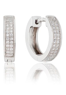 UNIKE JEWELLERY Paar Creolen »HOOP INFINITY WHITE, UK.AR.1205.0001«, mit Zirkonia (synth.) von UNIKE JEWELLERY