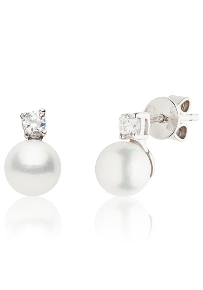 UNIKE JEWELLERY Paar Ohrstecker »CLASSY PEARLS, UK.BR.1204.0013«, mit Zirkonia (synth.) - mit Perle (synth.) von UNIKE JEWELLERY