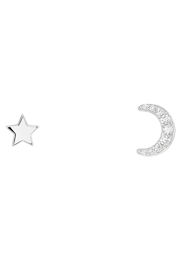 UNIKE JEWELLERY Paar Ohrstecker »MIX & MATCH MOON STAR STERN HALBMOND, UK.TN.1204.0033«, mit Zirkonia (synth.) von UNIKE JEWELLERY