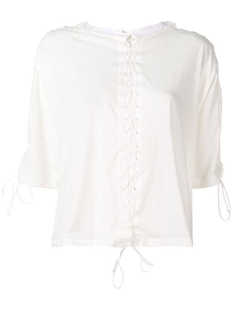UNRAVEL PROJECT lace-up T-shirt - White von UNRAVEL PROJECT