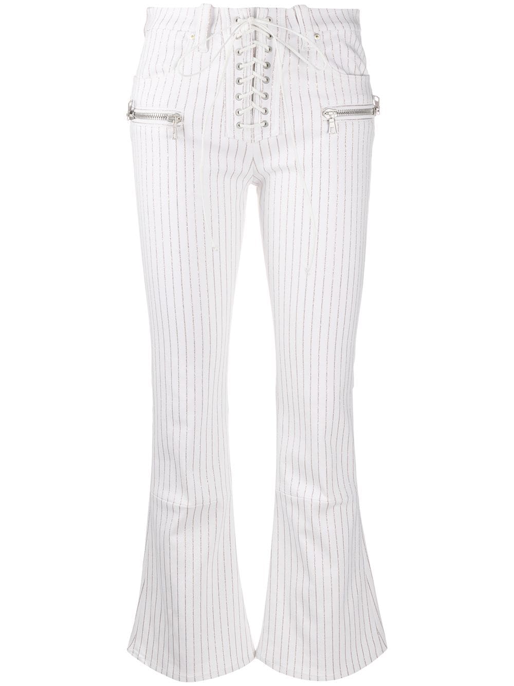 UNRAVEL PROJECT striped flared trousers - White von UNRAVEL PROJECT