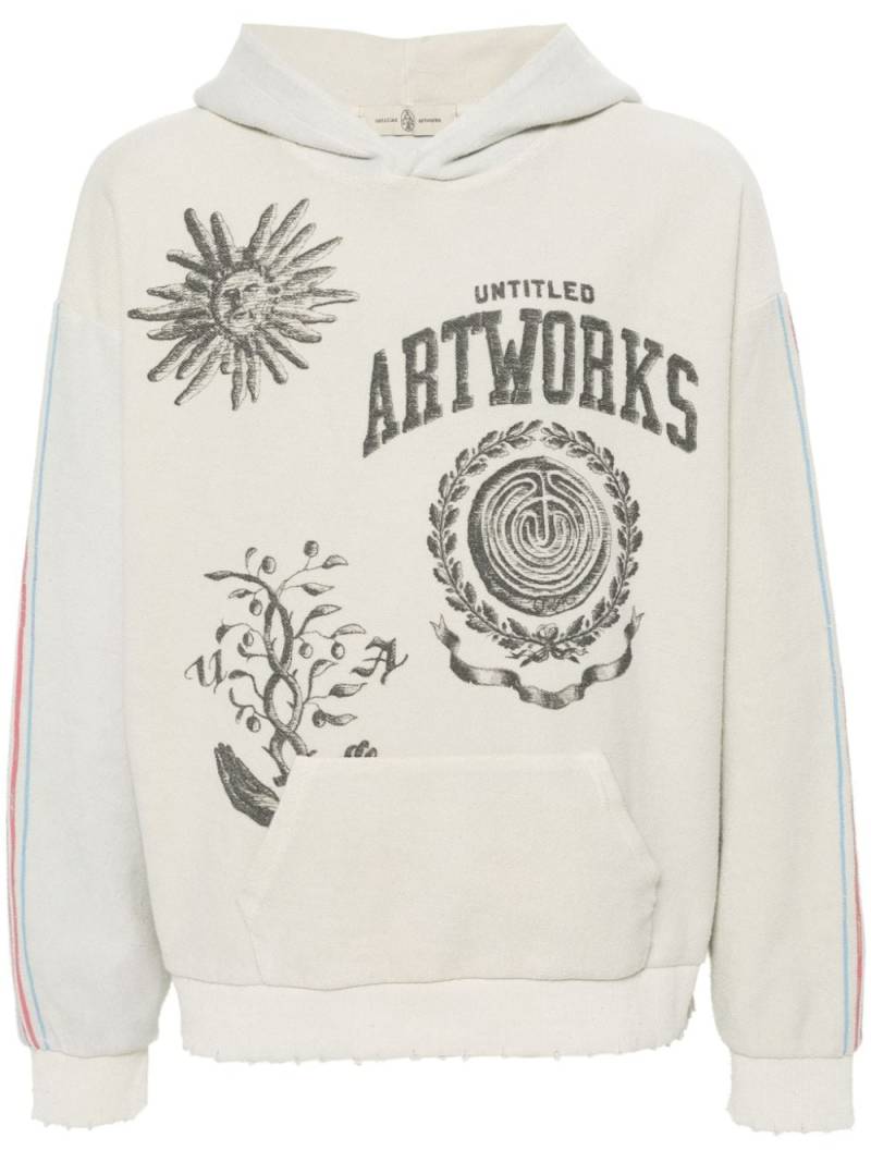 UNTITLED ARTWORKS logo-print hoodie - Neutrals von UNTITLED ARTWORKS