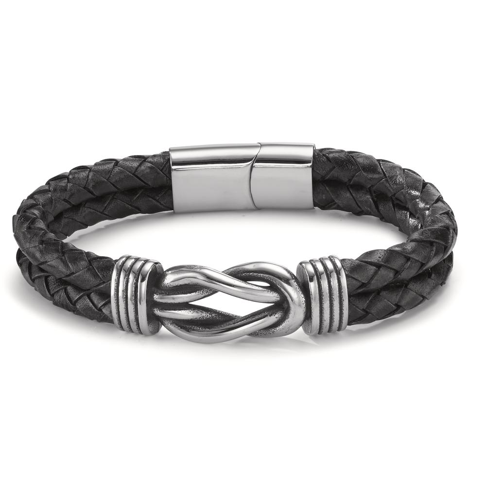 URECH Herren Armband Edelstahl, Leder patiniert 21.5 cm von URECH