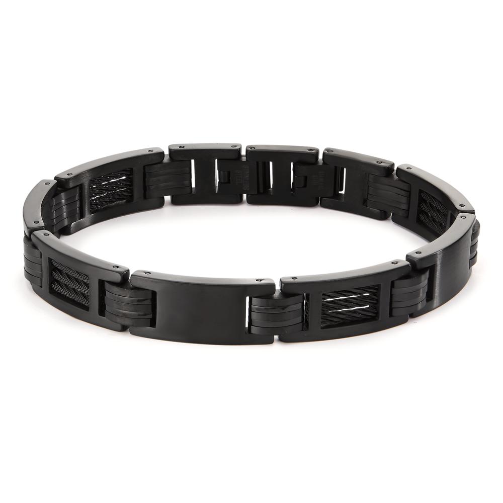 URECH Herren Armband Edelstahl schwarz IP beschichtet 21.5-23 cm verstellbar von URECH