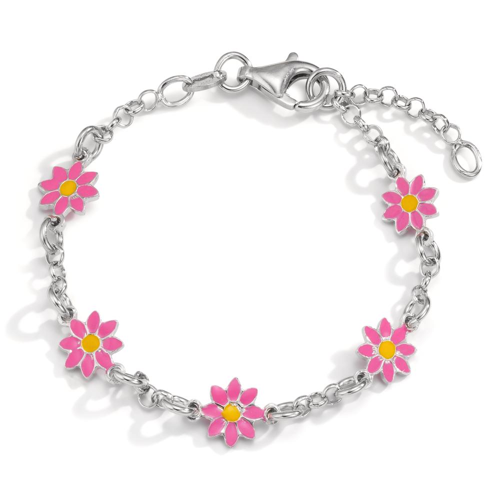 URECH Mädchen Armband Silber rhodiniert Blume 14-16 cm verstellbar Ø7 mm von URECH