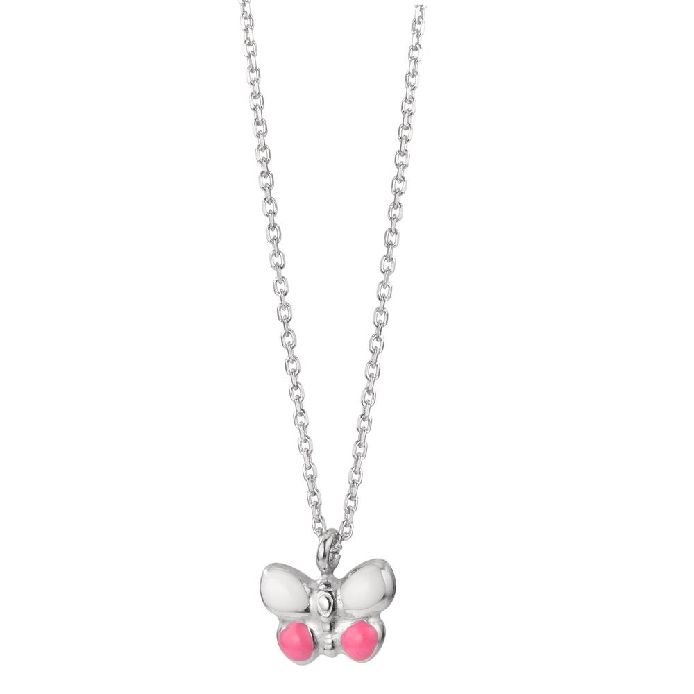 URECH Mädchen Collier Silber rhodiniert Schmetterling 36-38 cm verstellbar Ø9.5 mm von URECH