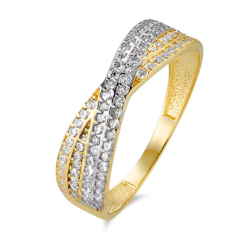 URECH Damen Fingerring 375/9 K Gelbgold Zirkonia bicolor von URECH