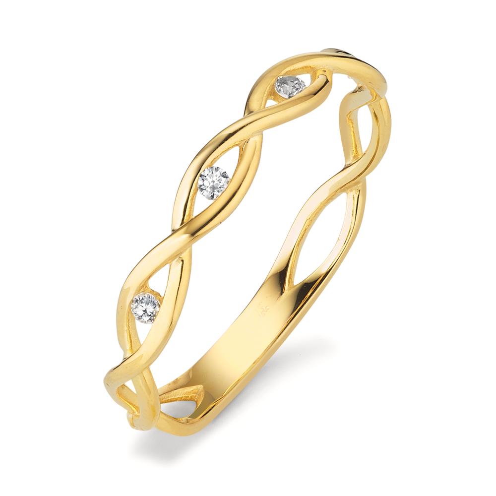 URECH Damen Fingerring 375/9 K Gelbgold Zirkonia 4 Steine von URECH