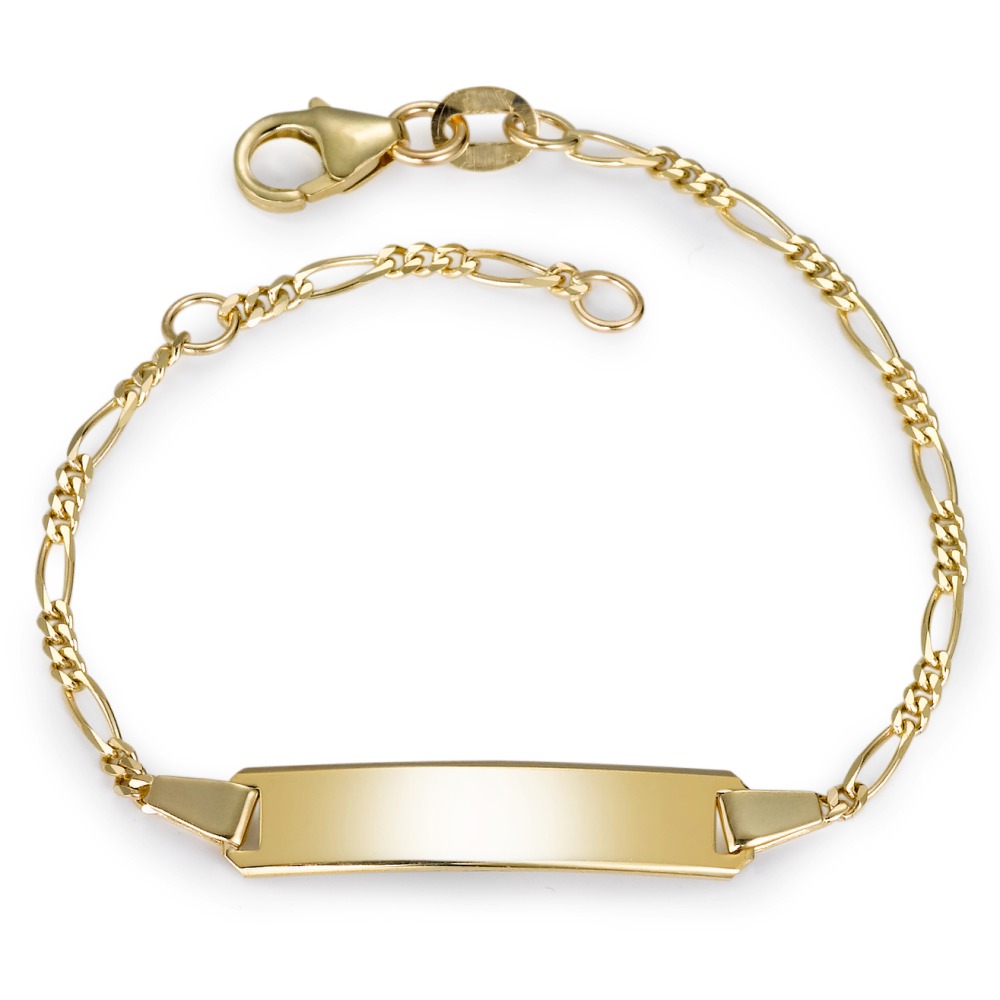 URECH Mädchen Gravurarmband 375/9 K Gelbgold 16-18 cm verstellbar von URECH