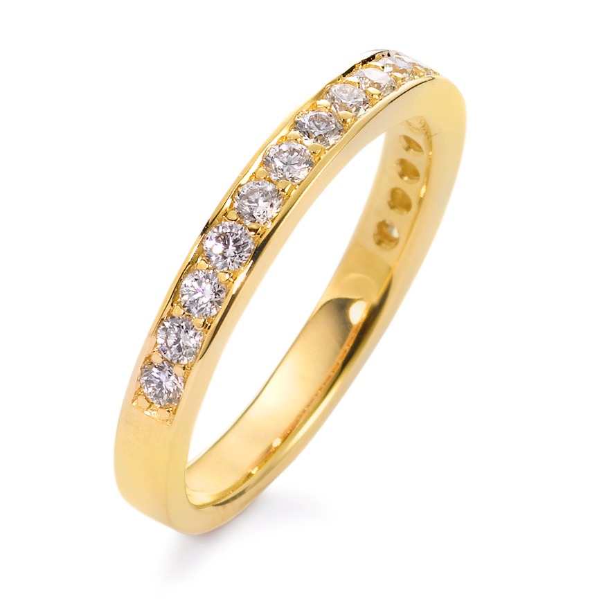 URECH Damen Memory Ring 750/18 K Gelbgold Diamant weiss, 0.50 ct, 17 Steine, Brillantschliff, w-si von URECH