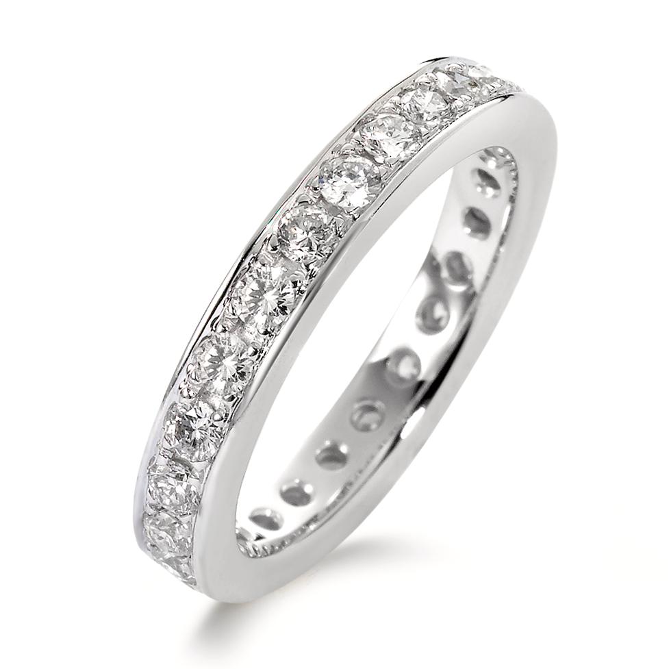URECH Damen Memory Ring 750/18 K Weissgold Diamant weiss, 1 ct, 25 Steine, Brillantschliff, w-si von URECH