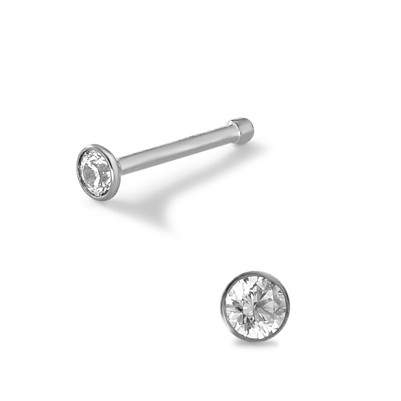 URECH Damen Nasenstecker Titan Zirkonia weiss Ø2.4 mm von URECH