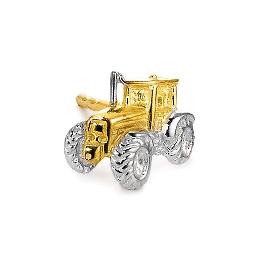 URECH Herren Ohrstecker 1 Stk Silber vergoldet Traktor von URECH