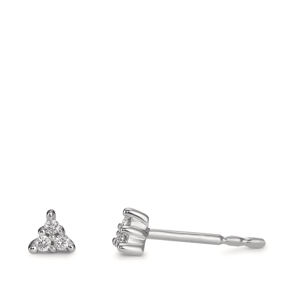 URECH Damen Ohrstecker 750/18 K Weissgold Diamant 0.05 ct, 6 Steine, w-pi1 Ø3.5 mm von URECH