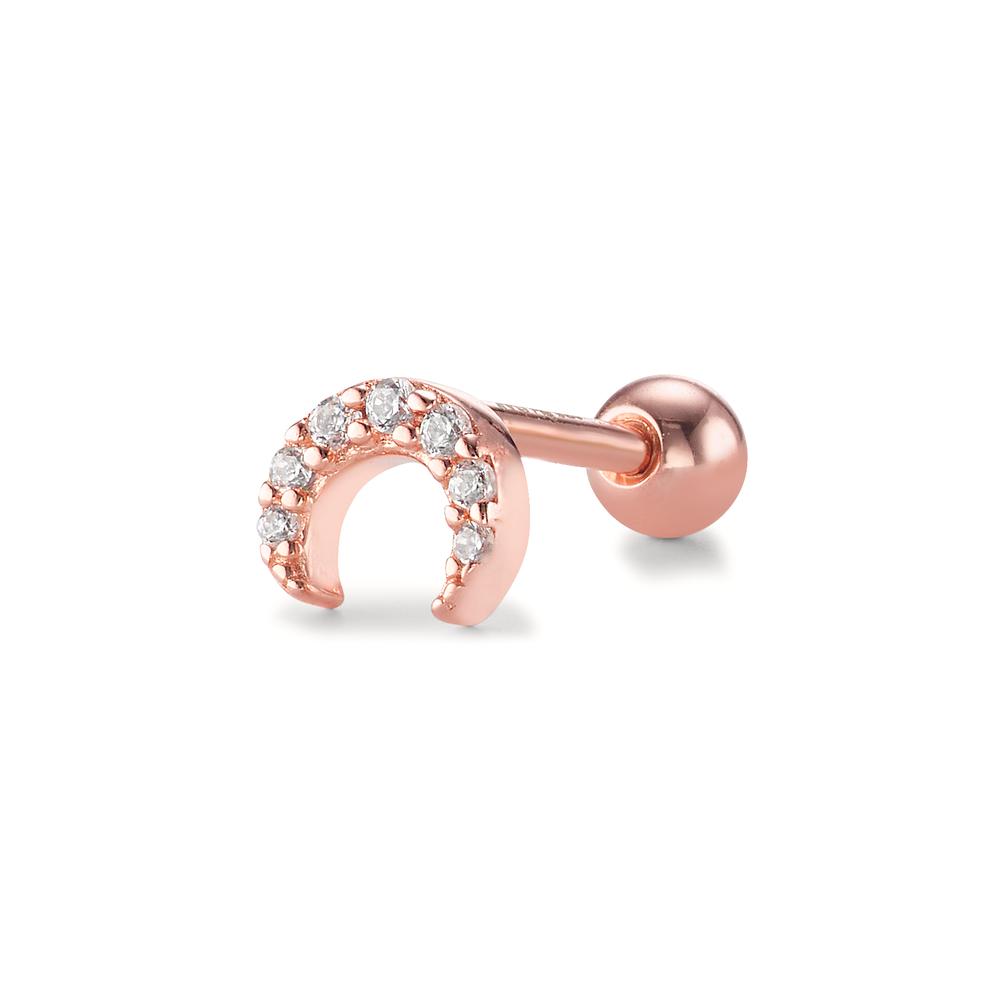 URECH Damen Piercing Silber Zirkonia 7 Steine rosé vergoldet Mond Ø5 mm von URECH