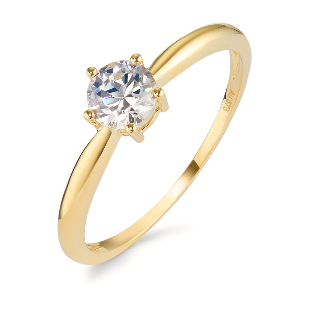 URECH Damen Solitär Ring 375/9 K Gelbgold Zirkonia Ø5.5 mm von URECH