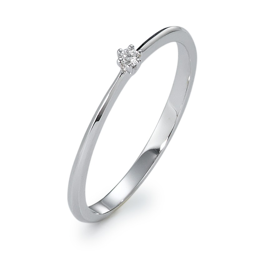 URECH Damen Solitär Ring 750/18 K Weissgold Diamant 0.03 ct, w-si von URECH