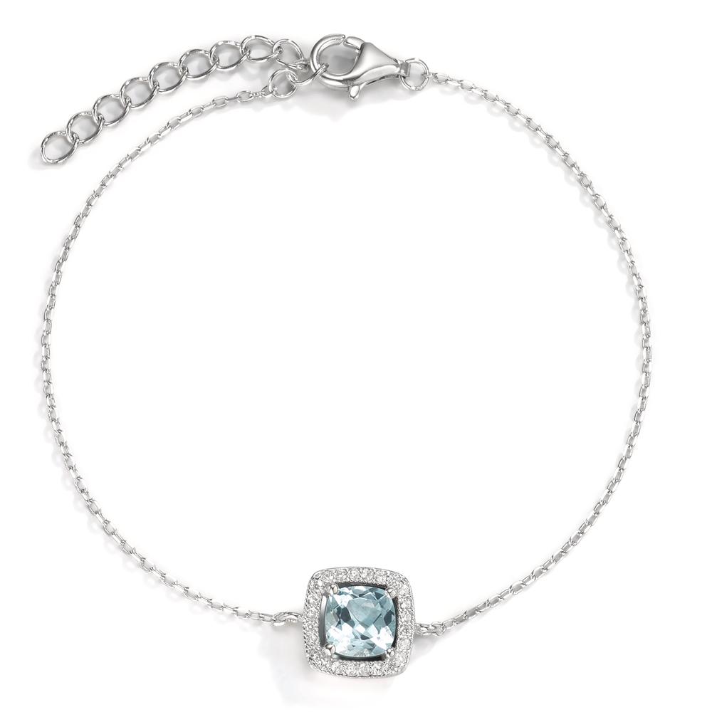 URECH Damen Armband Silber Topas blau rhodiniert 16.5-19.5 cm verstellbar von URECH