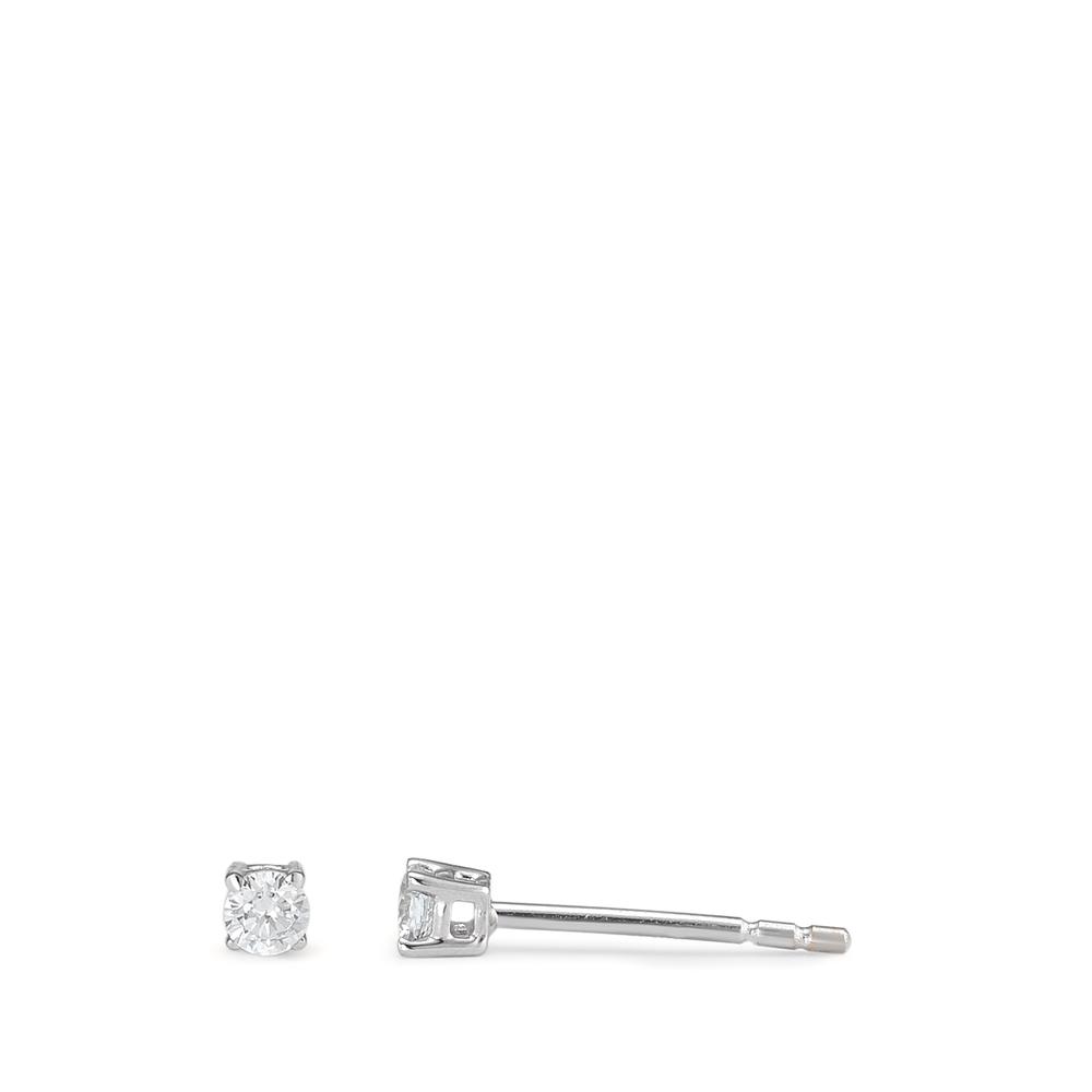 URECH Damen Ohrstecker 750/18 K Weissgold Zirkonia 2 Steine Ø2.5 mm von URECH