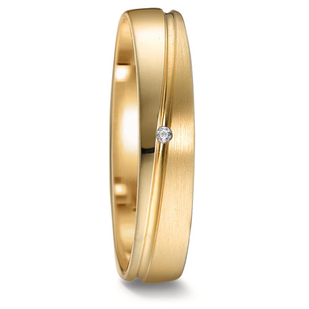 URECH Damen Partnerring 750/18 K Gelbgold Diamant 0.008 ct, w-si von URECH