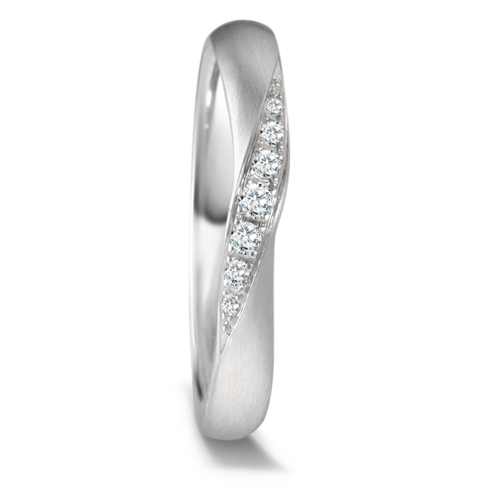 URECH Damen Partnerring 950 Platin Diamant 0.08 ct, 7 Steine, tw-vsi von URECH