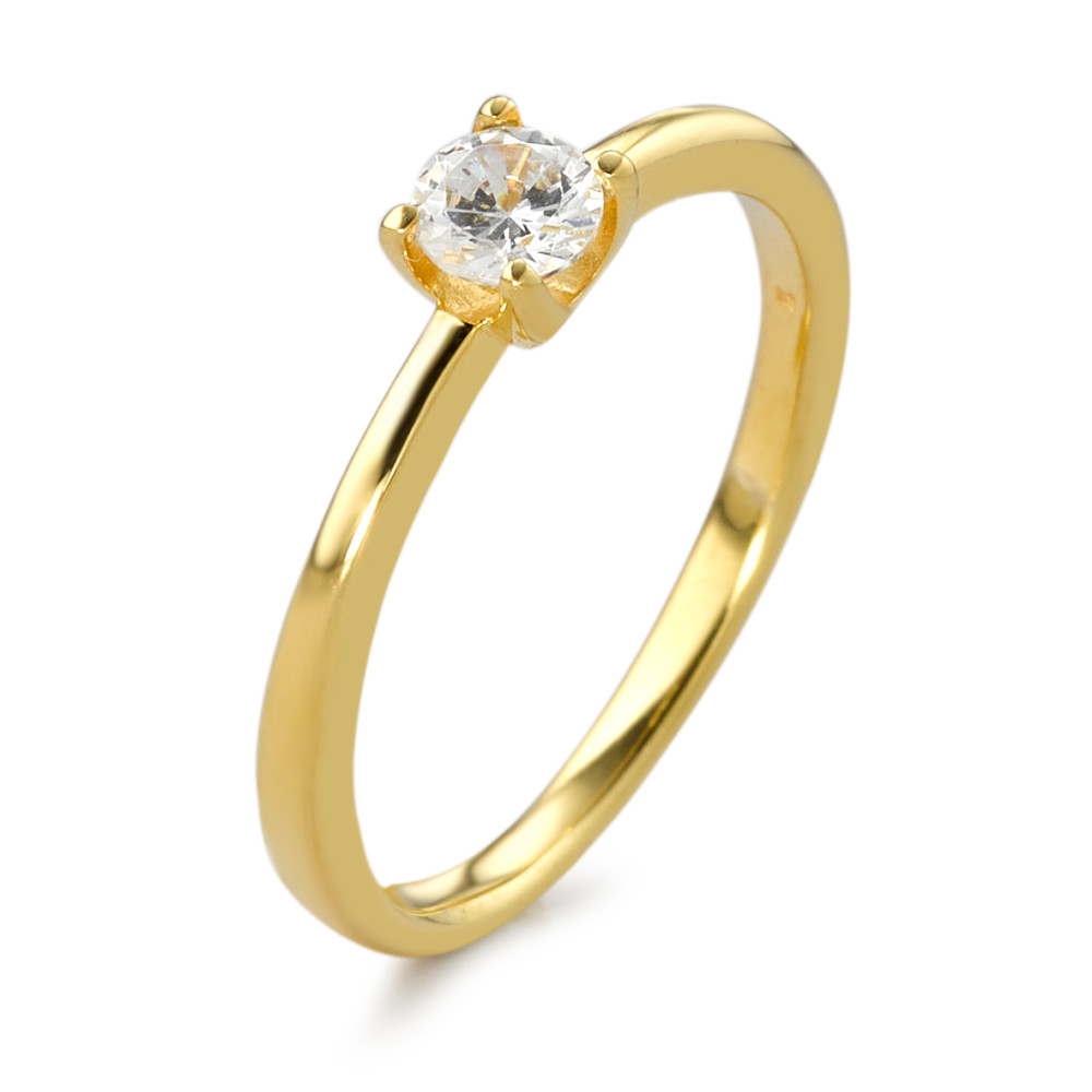 URECH Damen Solitär Ring 375/9 K Gelbgold Zirkonia Ø3.8 mm von URECH