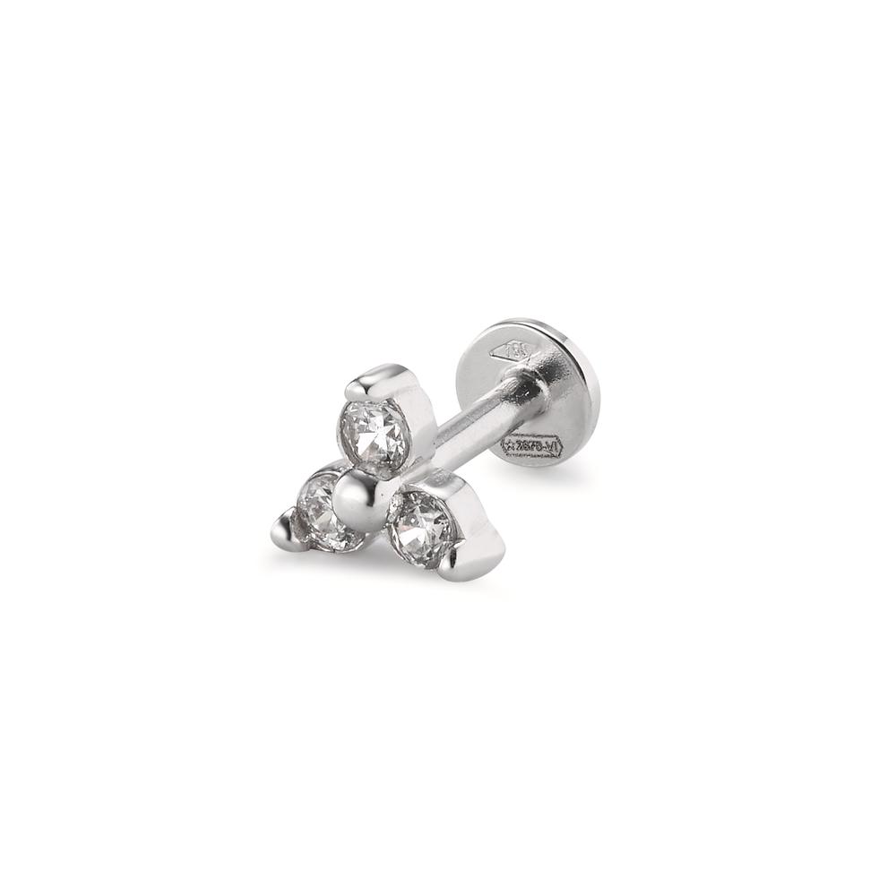 URECH Piercing 750/18 K Weissgold Zirkonia 3 Steine Ø5.2 mm von URECH