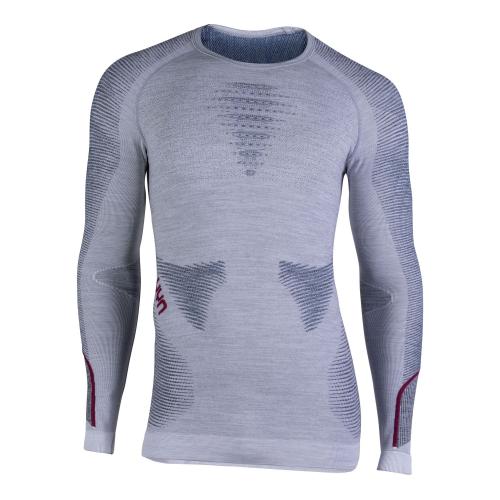 UYN Man Ambityon Uw Shirt Lg_Sl. Melange - white melange/avio/bordeaux (Grösse: L/XL) von UYN