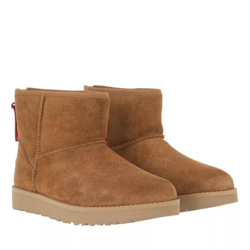 UGG Boots & Stiefeletten - W Classic Mini Logo Zip - Gr. 36 (EU) - in Cognacbraun - für Damen von Ugg