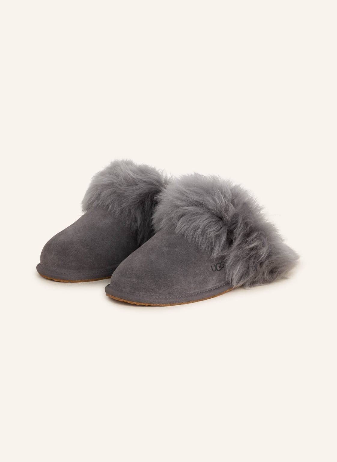 Ugg Hausschuhe Scuff Sis Mit Echtfell grau von Ugg