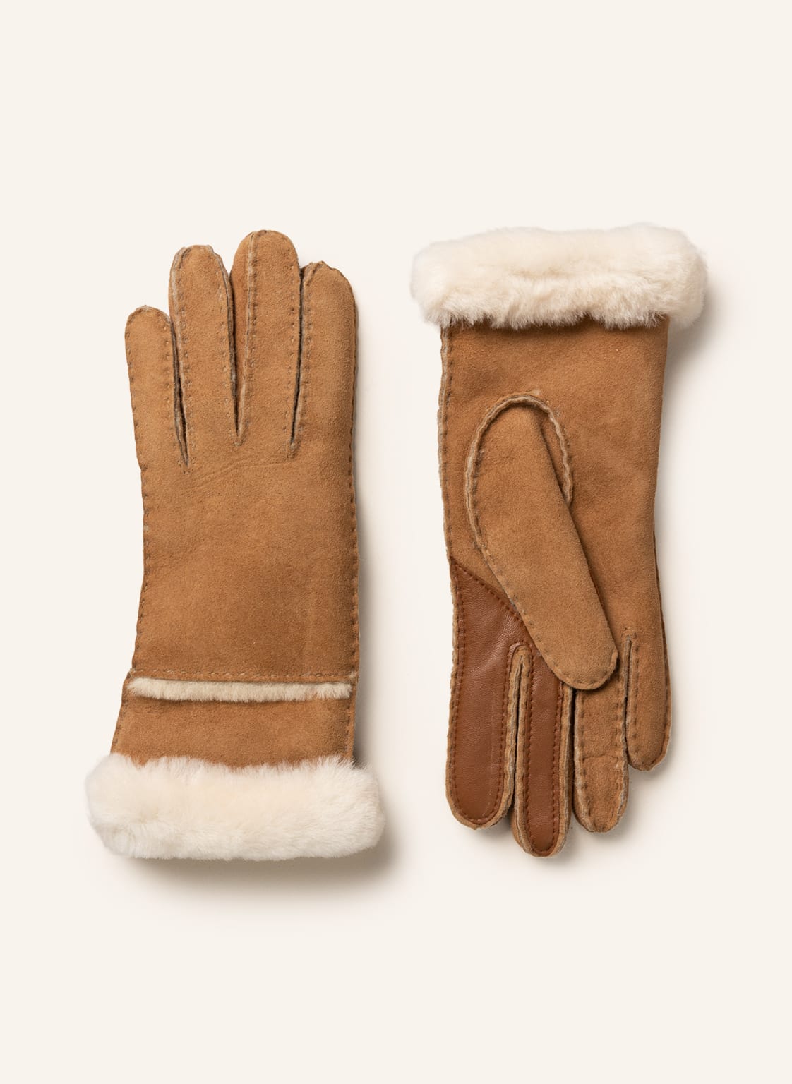 Ugg Lederhandschuhe Seamed Tech Mit Echtfell Und Touchscreen-Funktion braun von Ugg