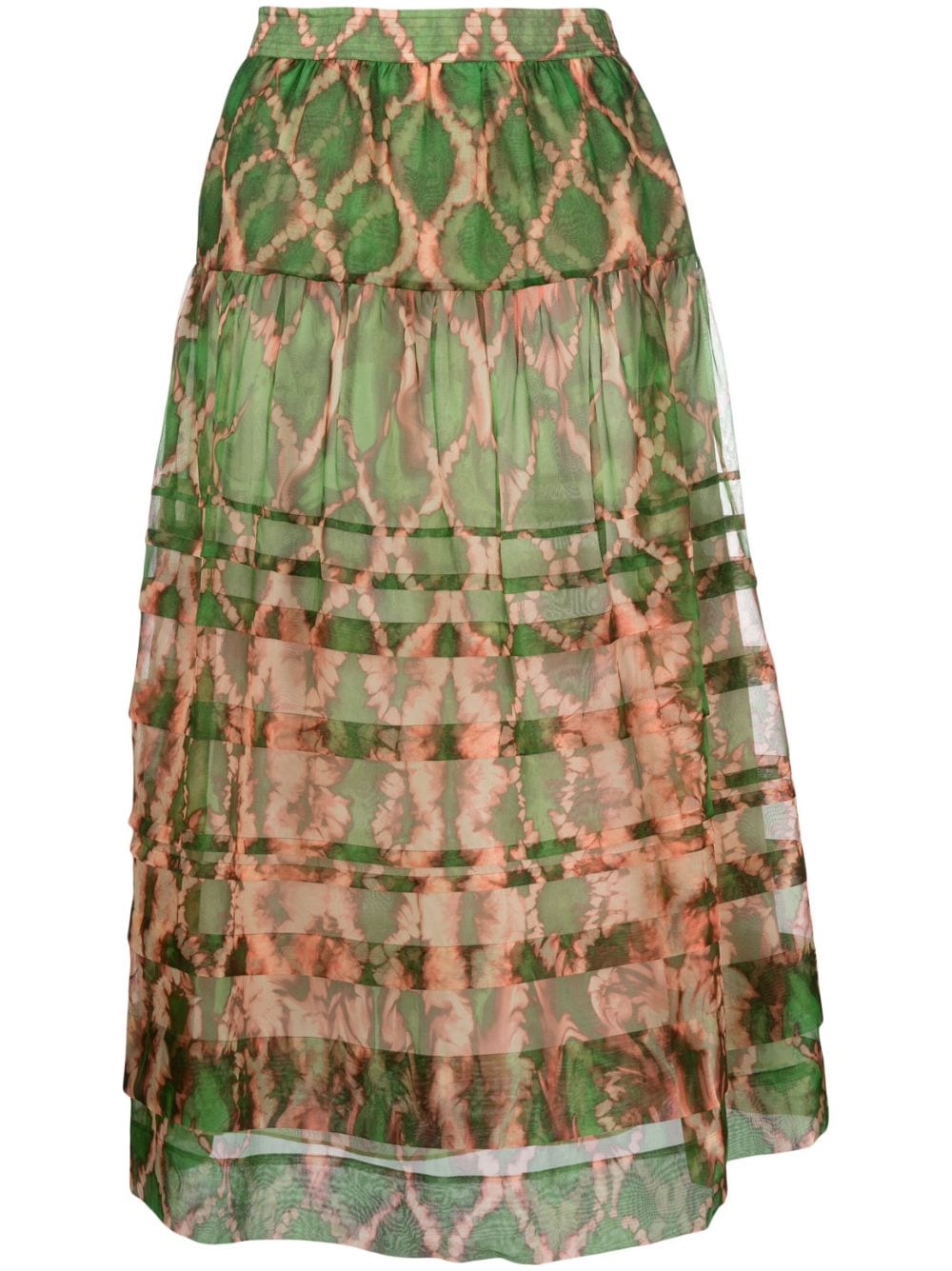 Ulla Johnson Dimitria tiered midi skirt - Green von Ulla Johnson