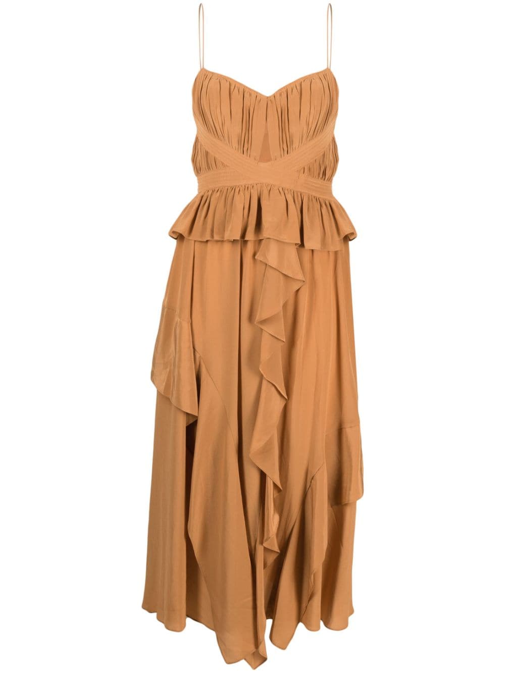 Ulla Johnson Renata cut-out ruffled silk dress - Orange von Ulla Johnson