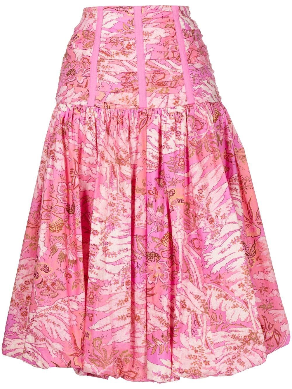 Ulla Johnson Roselani ruched floral-print skirt - Pink von Ulla Johnson