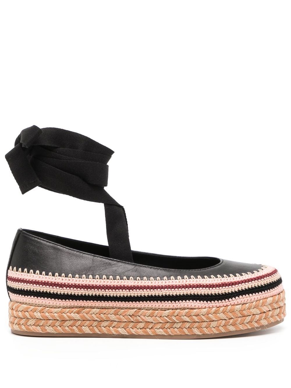 Ulla Johnson Yelena crochet flatform espadrilles - Black von Ulla Johnson