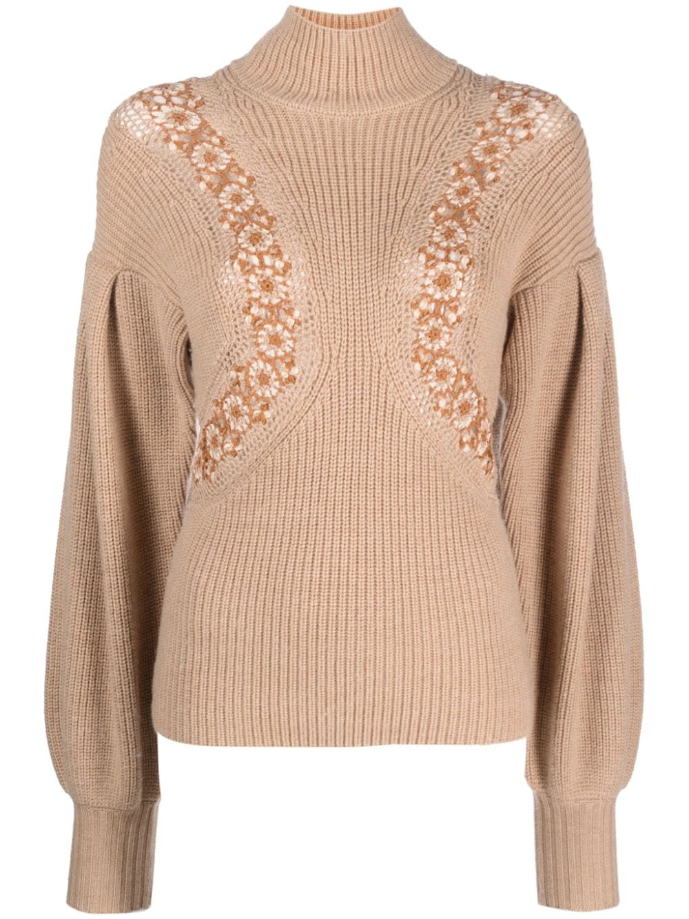 Ulla Johnson crochet-detail merino jumper - Brown von Ulla Johnson