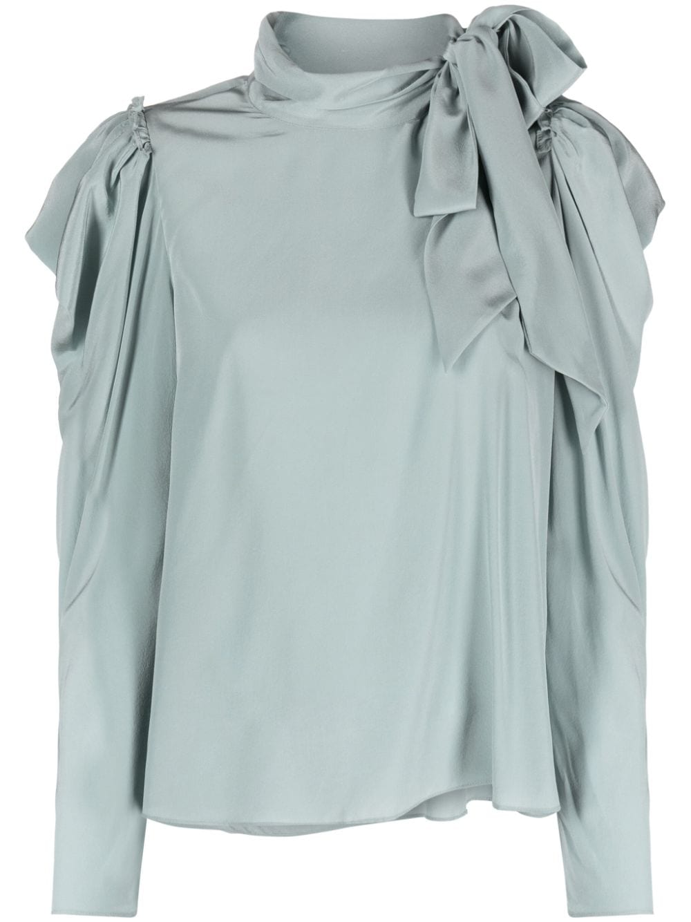 Ulla Johnson gathered-tie neck silk blouse - Blue von Ulla Johnson