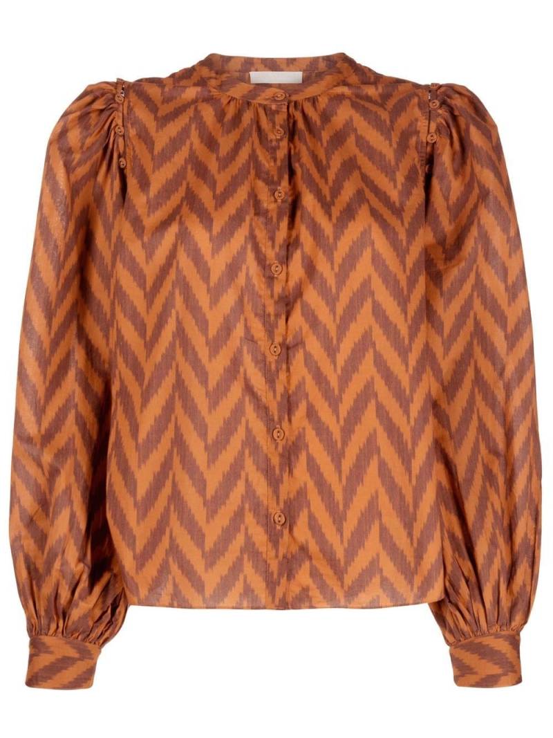 Ulla Johnson graphic-print cropped blouse - Orange von Ulla Johnson