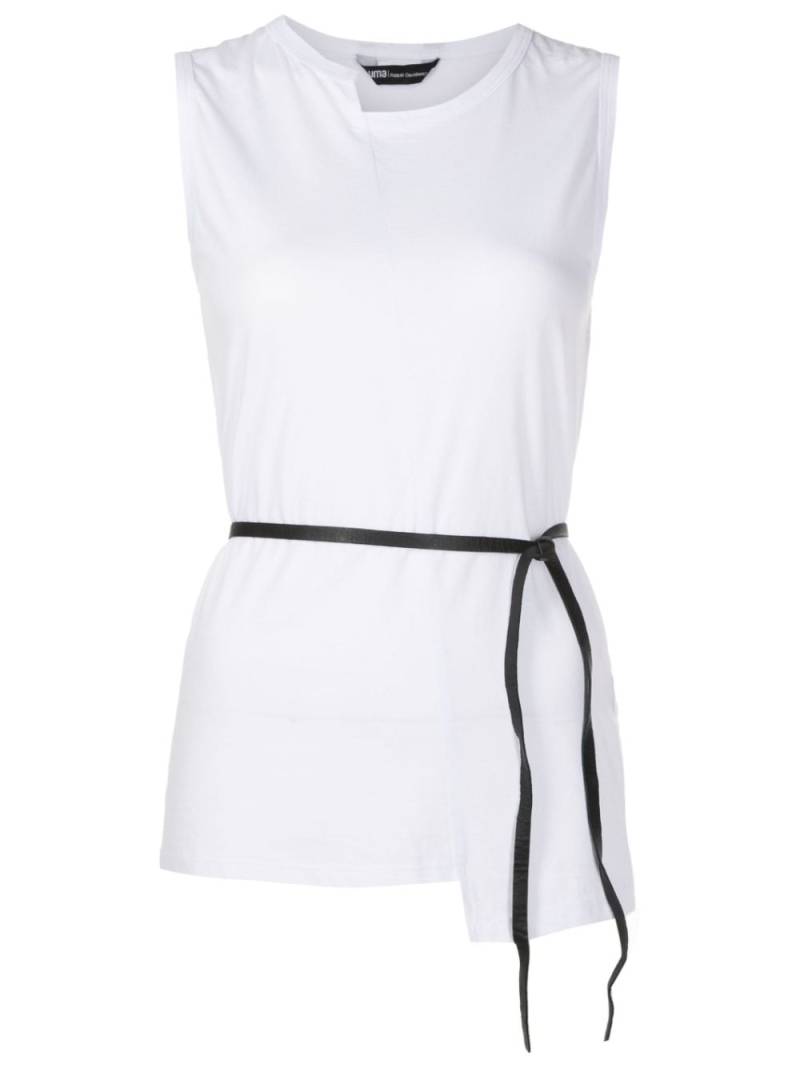 Uma | Raquel Davidowicz asymmetric tied-waist cotton top - White von Uma | Raquel Davidowicz