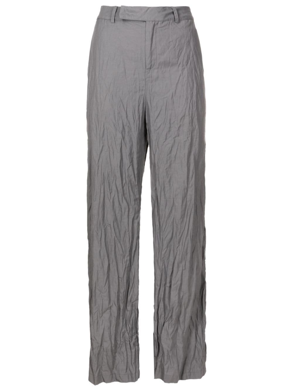 Uma | Raquel Davidowicz crinkled-finish high-waisted trousers - Grey von Uma | Raquel Davidowicz