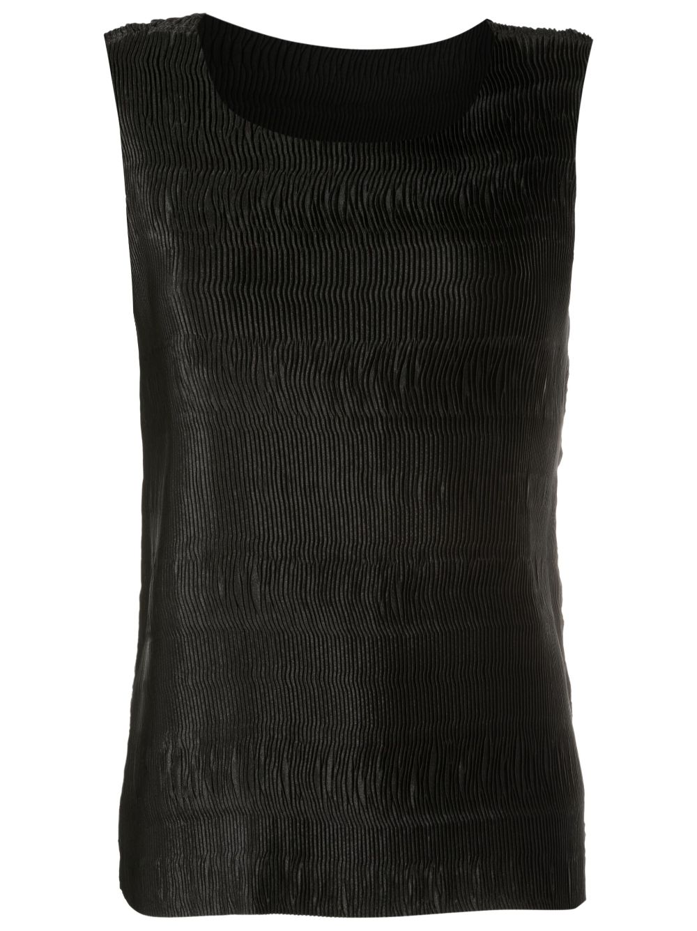 Uma | Raquel Davidowicz plissé-effect satin sleeveless top - Black von Uma | Raquel Davidowicz