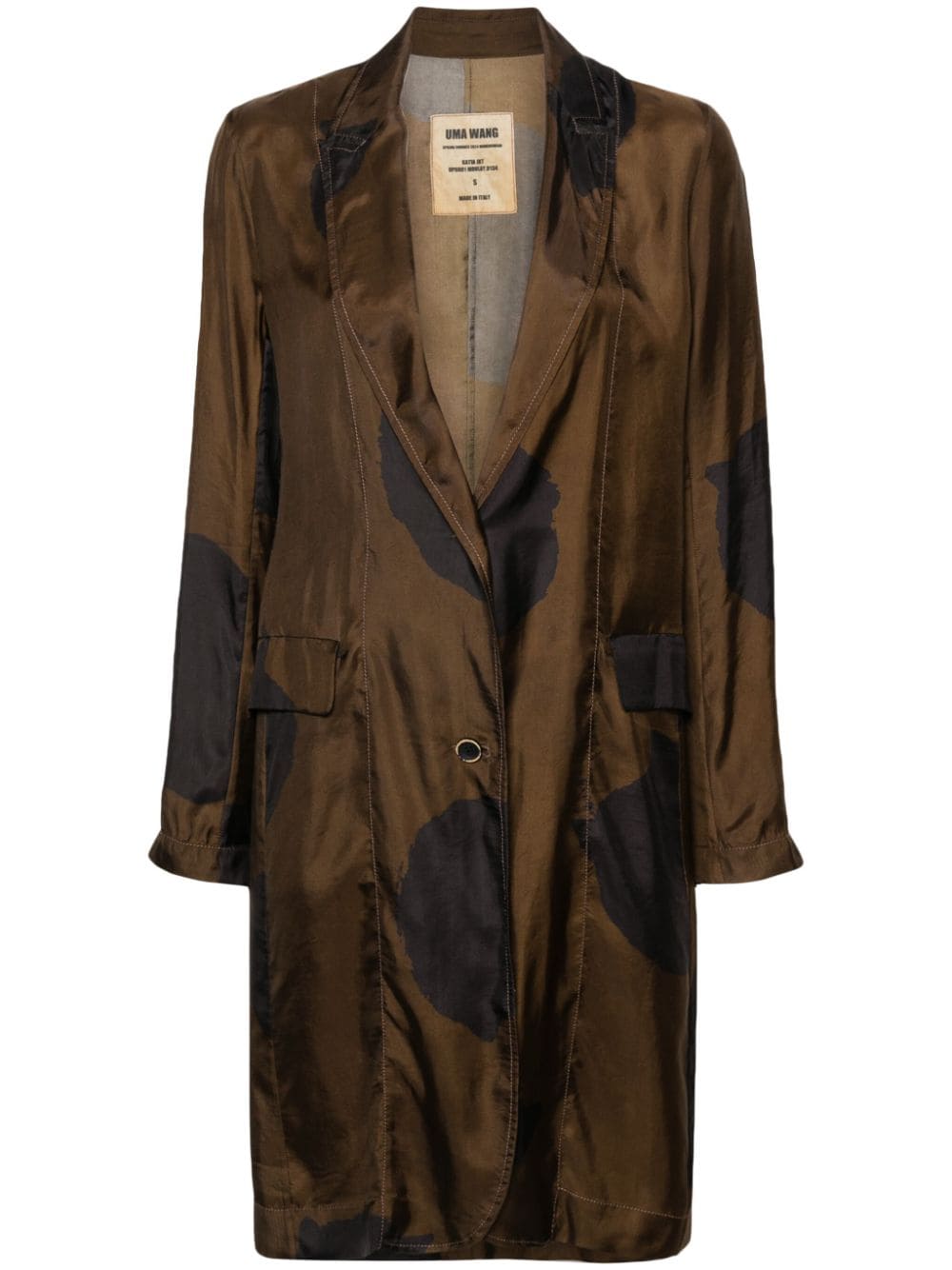 Uma Wang Katia motif-print midi jacket - Brown von Uma Wang