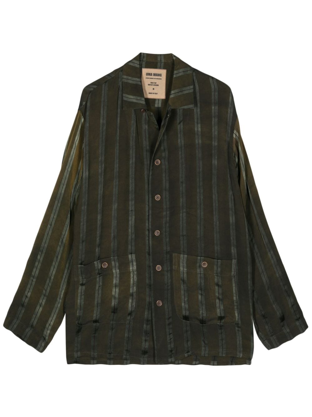 Uma Wang Theo striped shirt - Green von Uma Wang