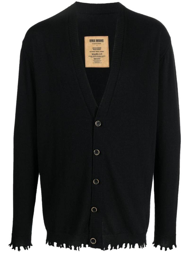 Uma Wang V-neck knitted cashmere cardigan - Black von Uma Wang