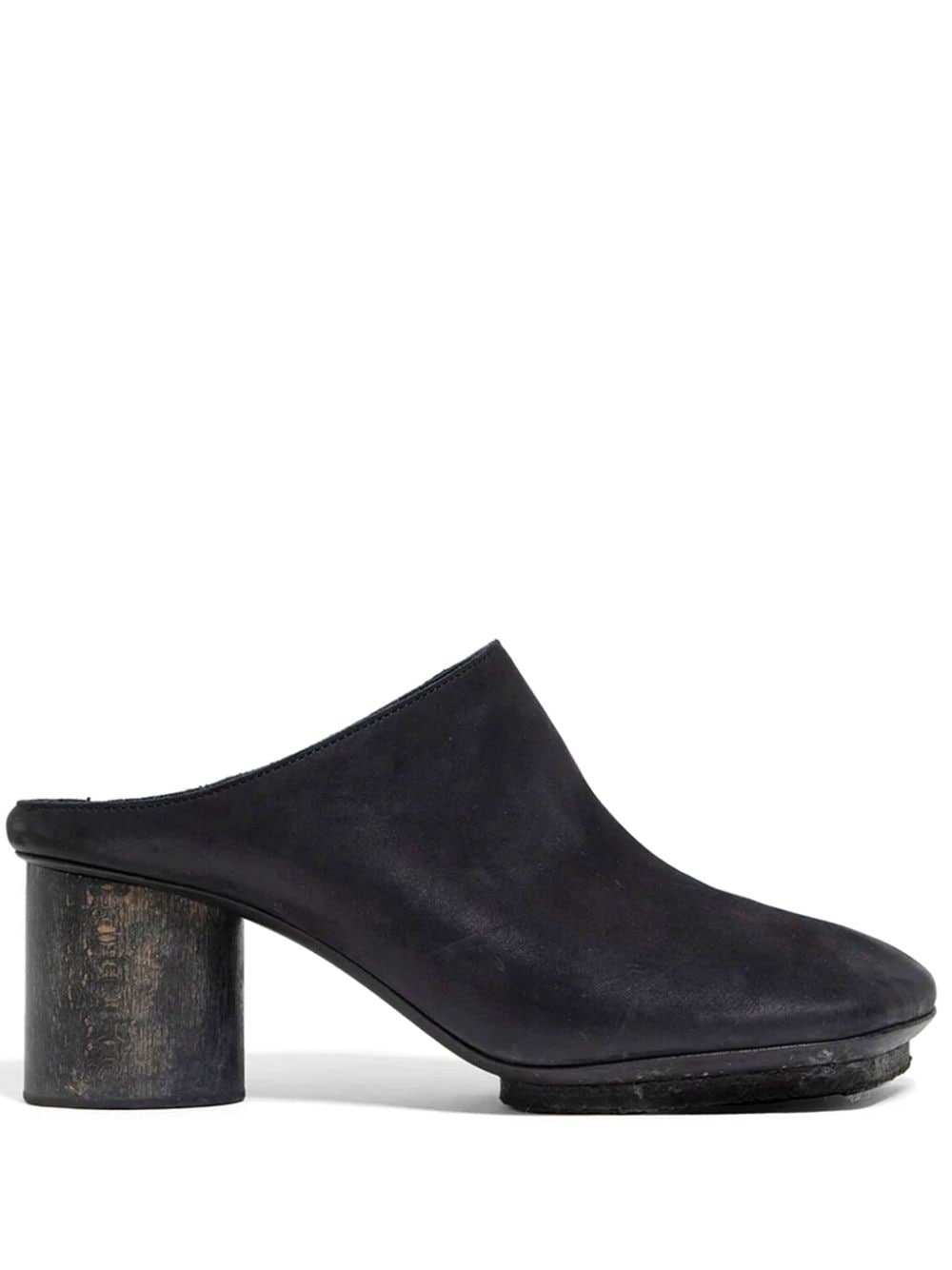 Uma Wang block-heel leather mules - Black von Uma Wang