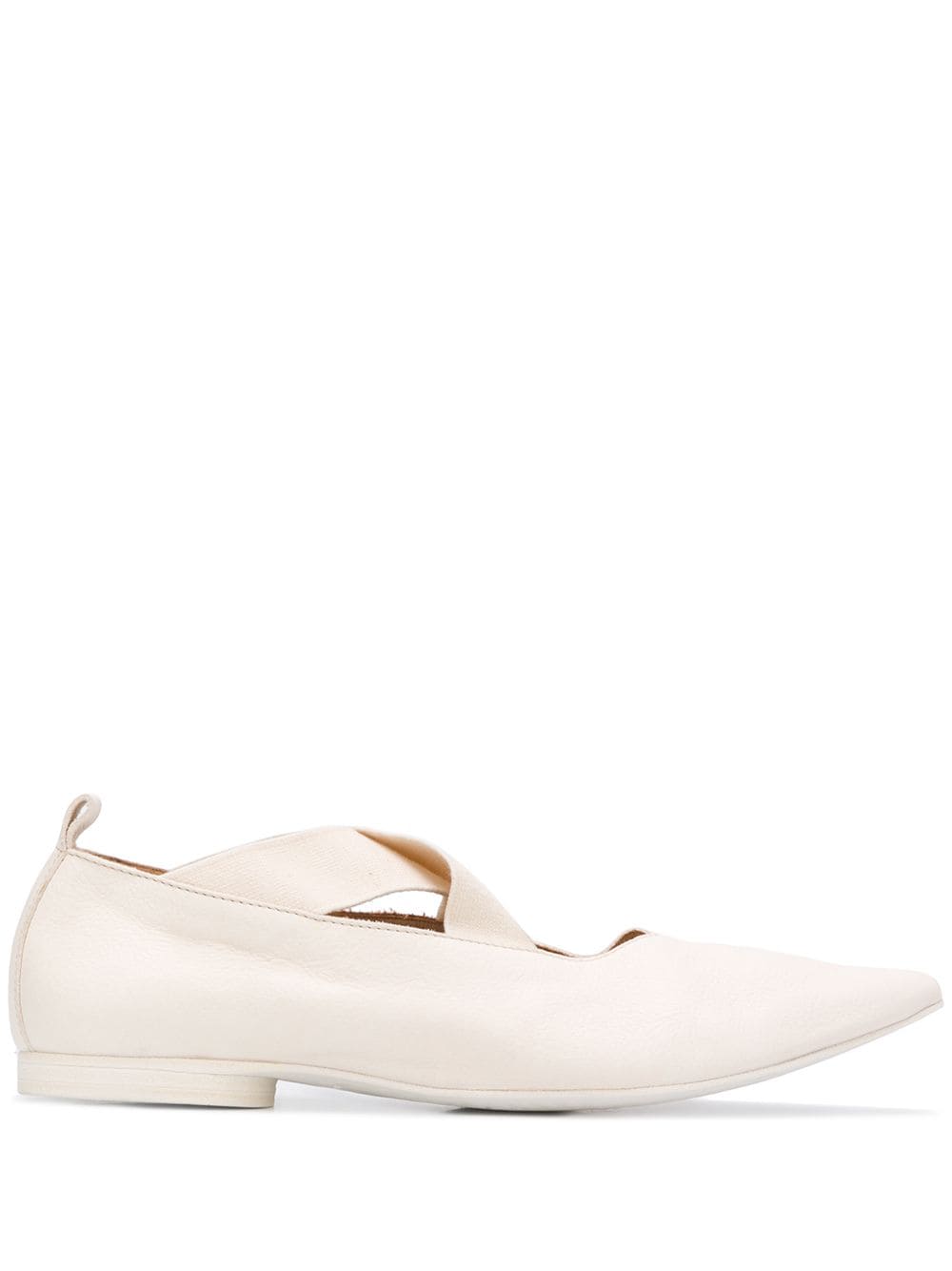 Uma Wang crisscross strap pointed toe ballerinas - White von Uma Wang