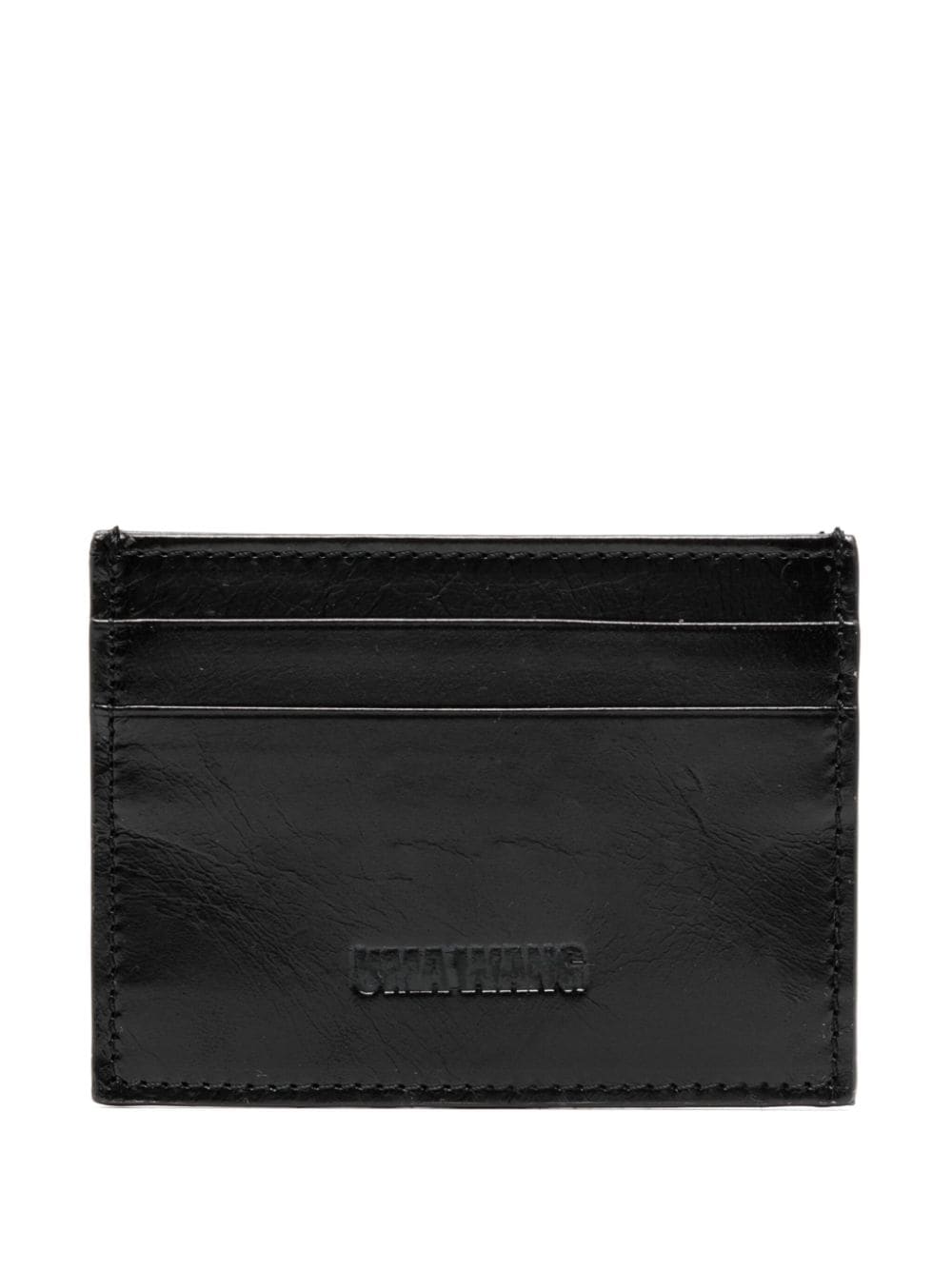 Uma Wang debossed-logo leather cardholder - Black von Uma Wang